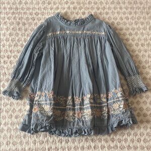 Apolina Kids Charming Blue Floral Kids Dress